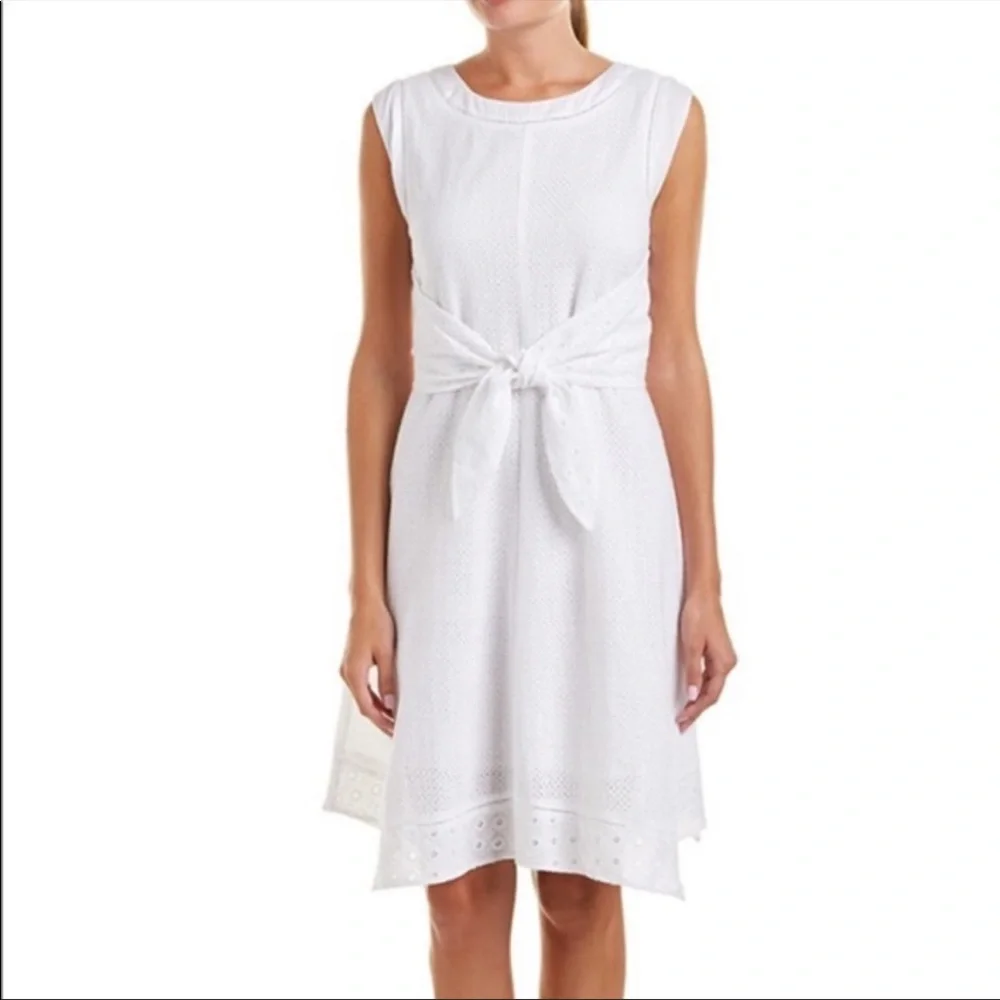 CAbi Lizzie White Eyelet Front Tie Dress #5106 - Picture 1 of 16